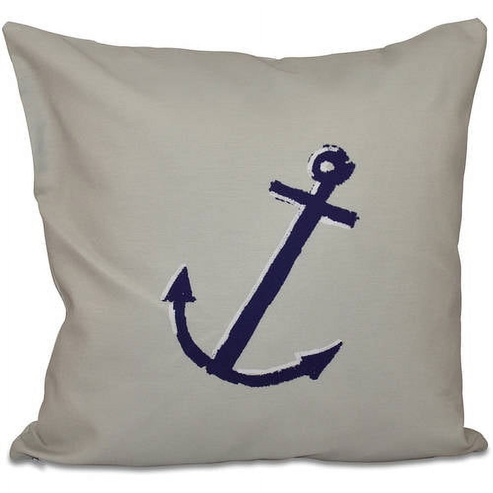 Simply Daisy 16" x 16" Anchors Away Coastal Print Outdoor Pillow