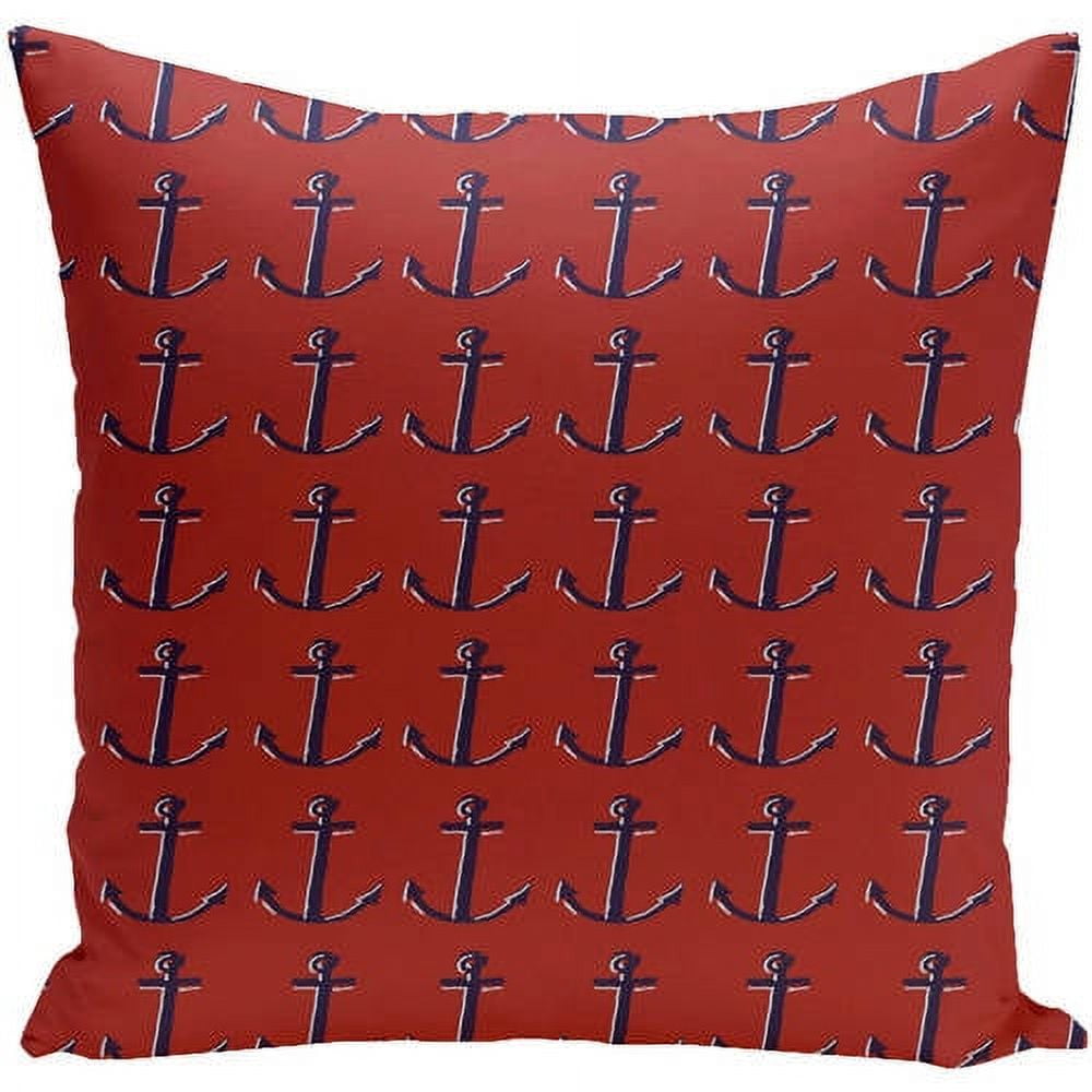 Simply Daisy 16" x 16" Anchors Away Coastal Print Outdoor Pillow