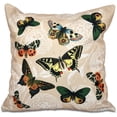 thumbnail image 1 of Simply Daisy, 16" x 16" Antique Butterflies and Flowers Animal Outdoor Pillow, 1 of 1