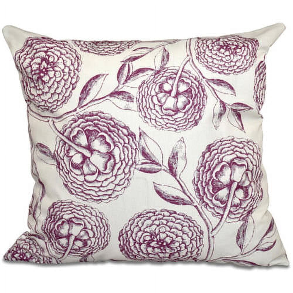 Simply Daisy 16" x 16" Antique Flowers Floral Outdoor Pillow