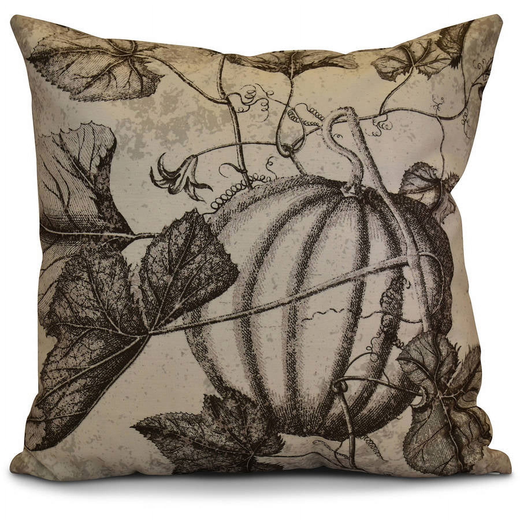 Simply Daisy 16" x 16" Antique Pumpkin Floral Print Pillow