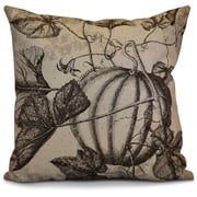 Simply Daisy 16" x 16" Antique Pumpkin Floral Print Pillow