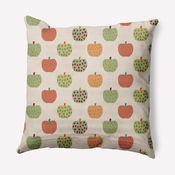 Simply Daisy 16" x 16" Apple Pattern Decorative Throw Pillow, Maple Red