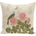 thumbnail image 1 of Simply Daisy 16" x 16" Asian Rose Floral Print Pillow, 1 of 2