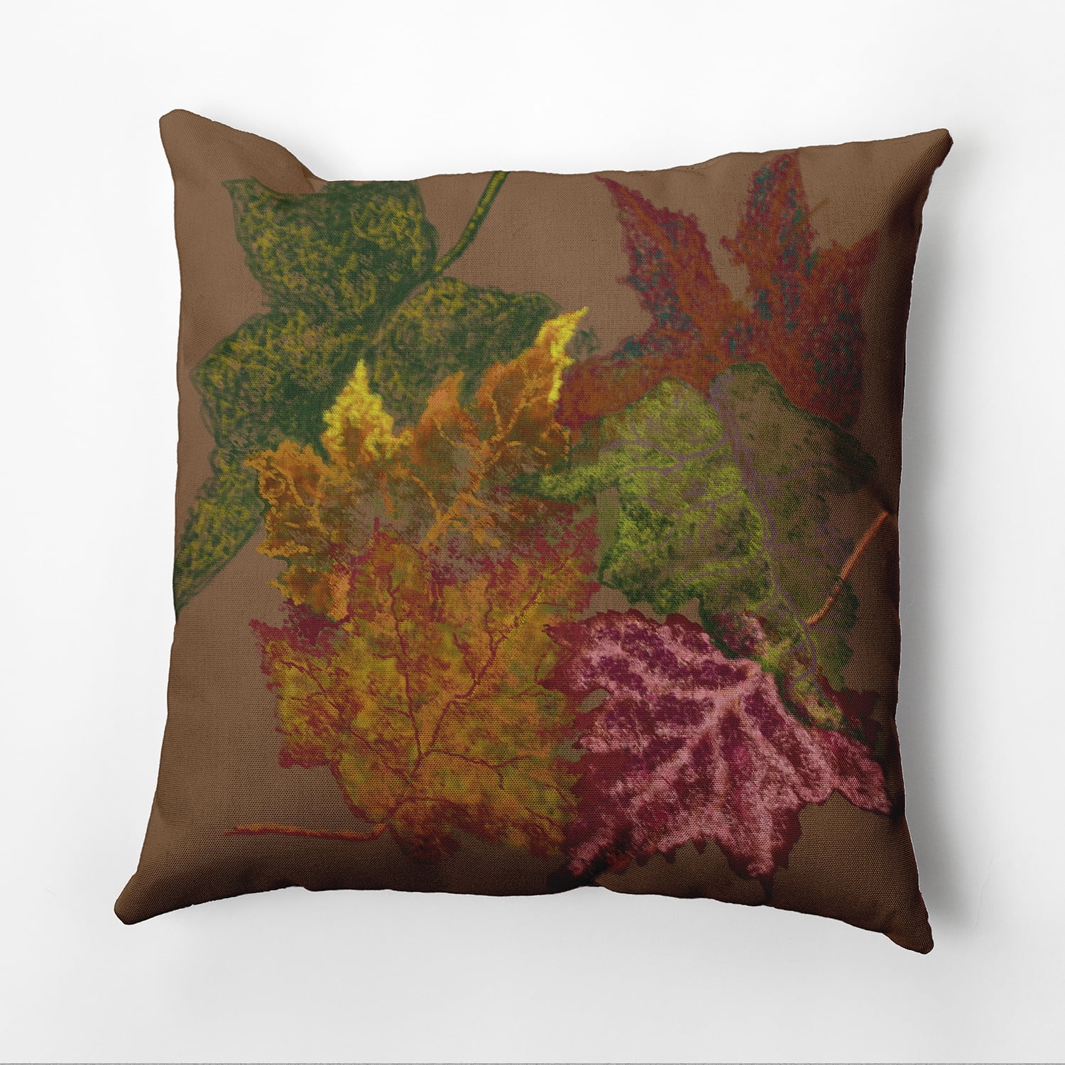 Simply Daisy 16" x 16" Autumn Colors Flower Pillow, Brown (1 count)