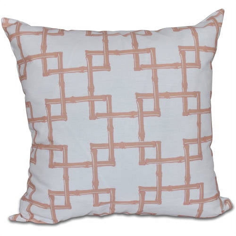 Simply Daisy 16" x 16" Bamboo 2 Geometric Print Outdoor Pillow, Orange