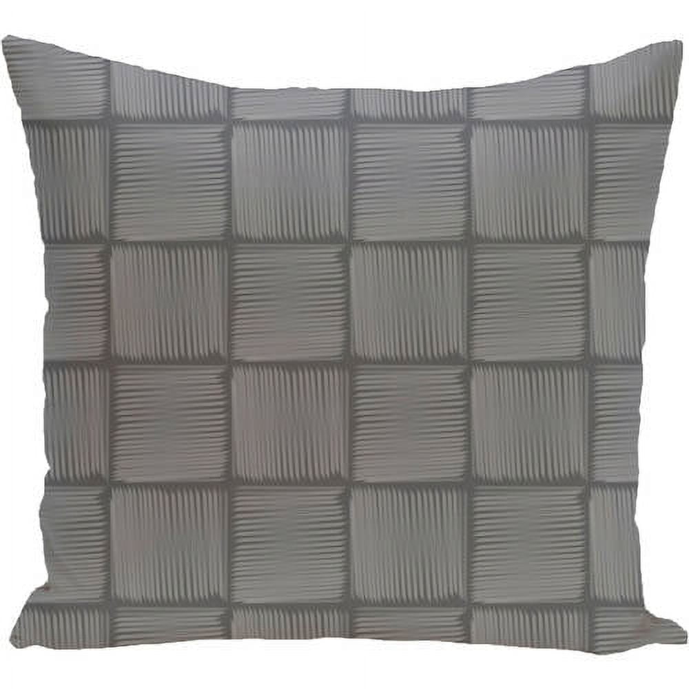 Simply Daisy 16" x 16" Basketweave Geometric Print Pillow, Grey
