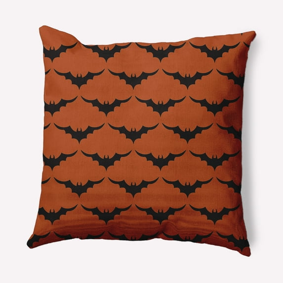 Simply Daisy 16" x 16" Bat Colony Indoor/Outdoor Polyester Throw Pillow, Sienna