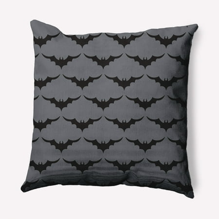 Simply Daisy 16" x 16" Bat Colony Indoor/Outdoor Polyester Throw Pillow, Steel Gray