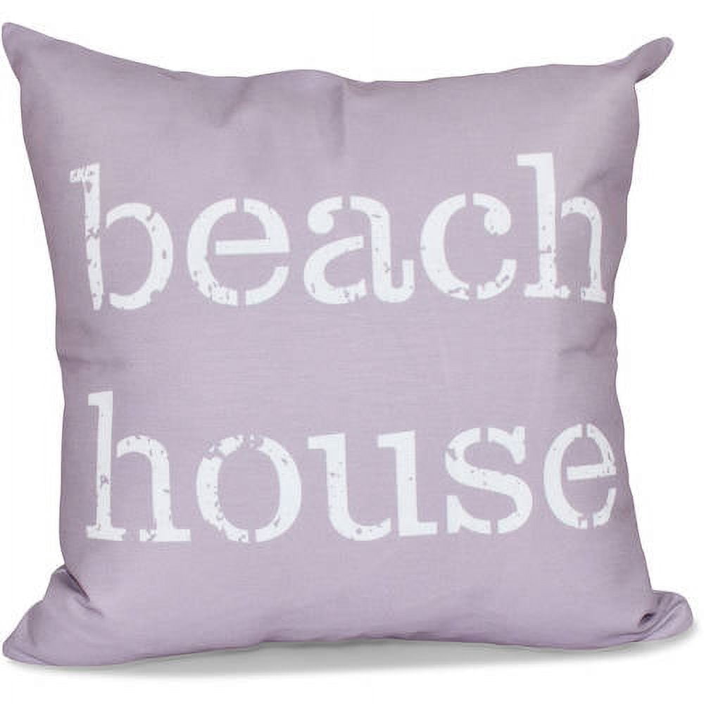 Simply Daisy 16" x 16" Beach House Word Print Outdoor Pillow