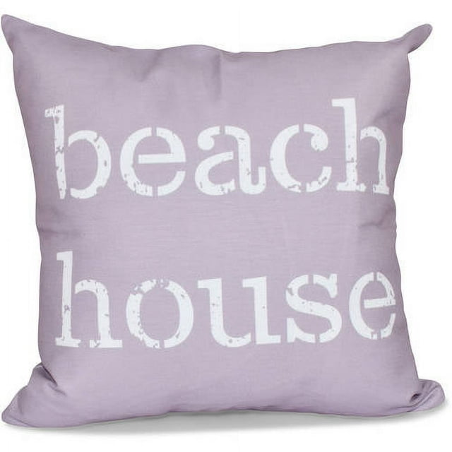 Simply Daisy 16" x 16" Beach House Word Print Outdoor Pillow