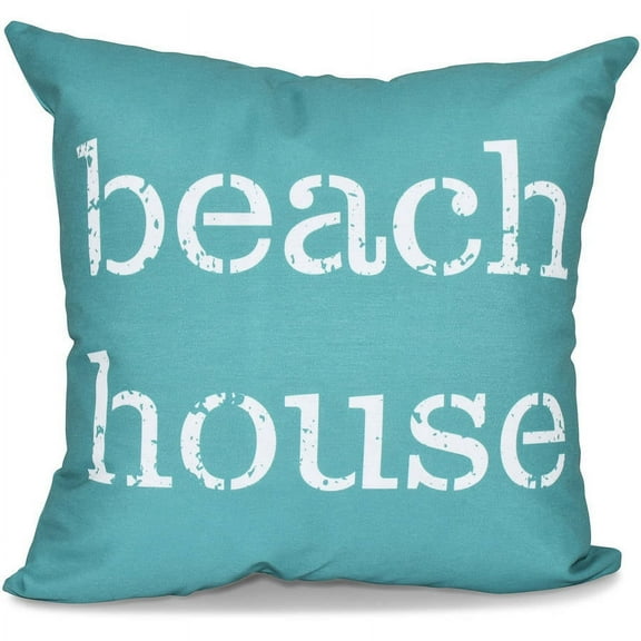 Simply Daisy 16" x 16" Beach House Word Print Outdoor Pillow