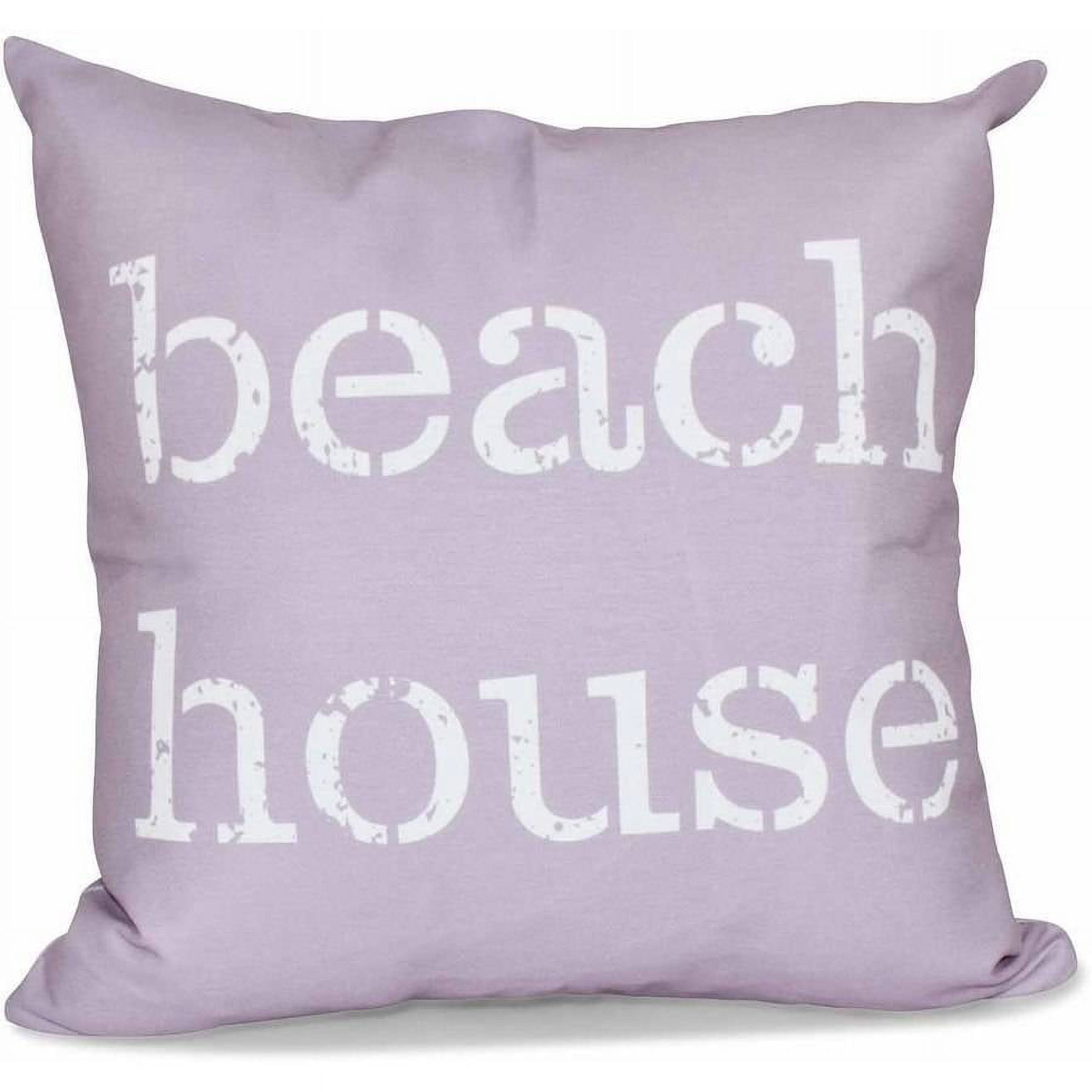 Simply Daisy 16" x 16" Beach House Word Print Pillow, Purple