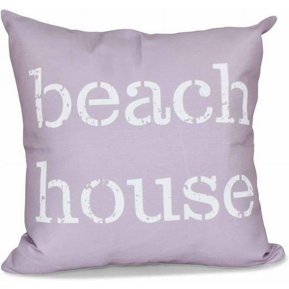 Simply Daisy 16" x 16" Beach House Word Print Pillow, Purple