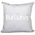thumbnail image 1 of Simply Daisy 16" x 16" Believe Word Print Pillow, Grey, 1 of 2
