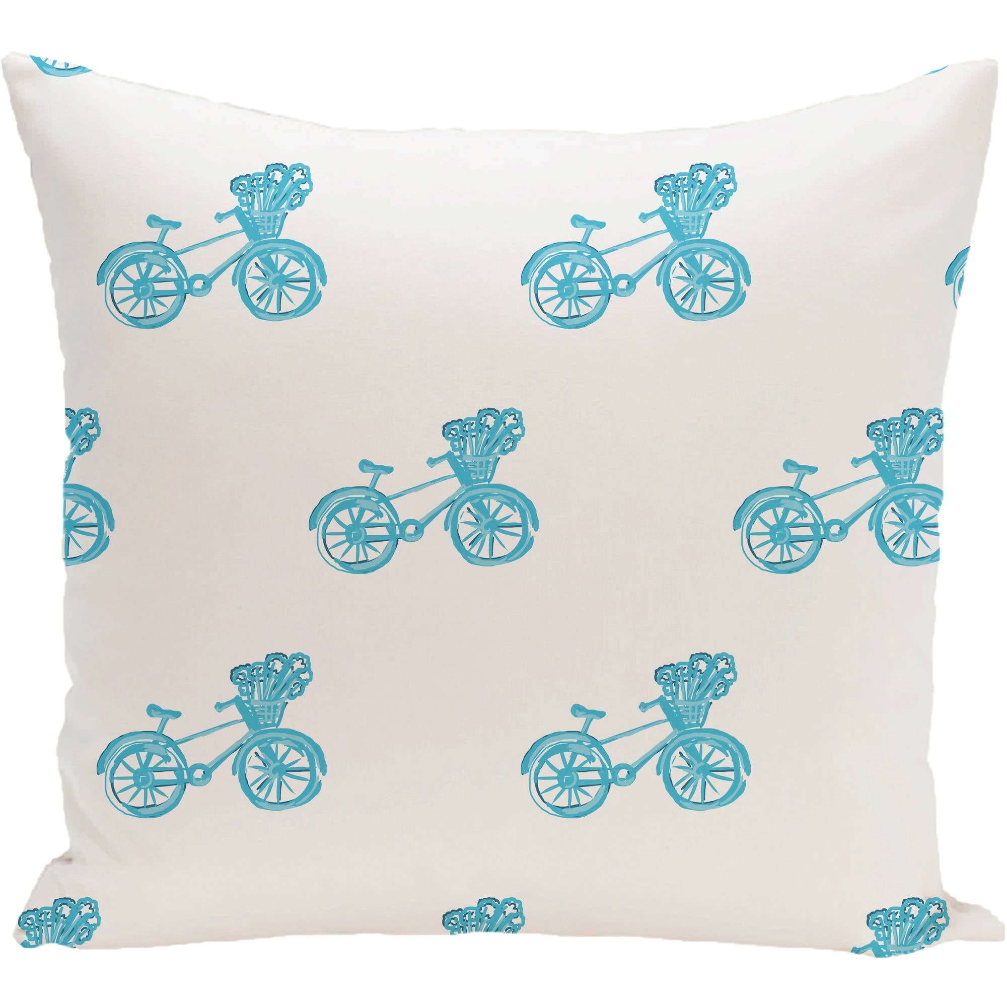 Simply Daisy 16" x 16" Bicycles! Geometric Print Outdoor Pillow
