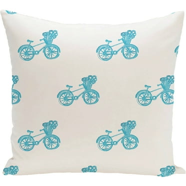 Simply Daisy 16" x 16" Bicycles! Geometric Print Outdoor Pillow