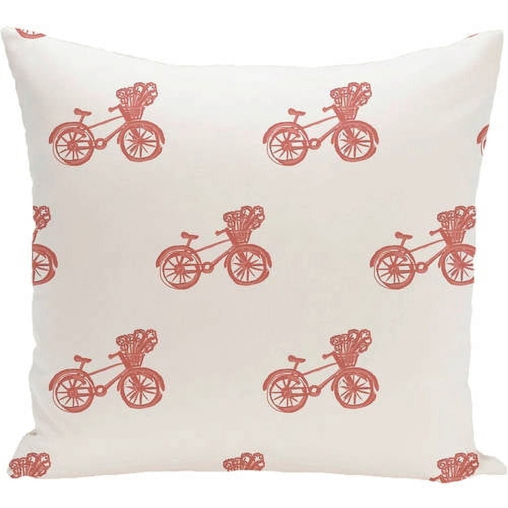 Simply Daisy, 16" x 16" Bicycles! Geometric Print Outdoor Pillow
