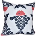 thumbnail image 1 of Simply Daisy 16" x 16" Big Fish Animal Print Pillow, Navy, 1 of 2