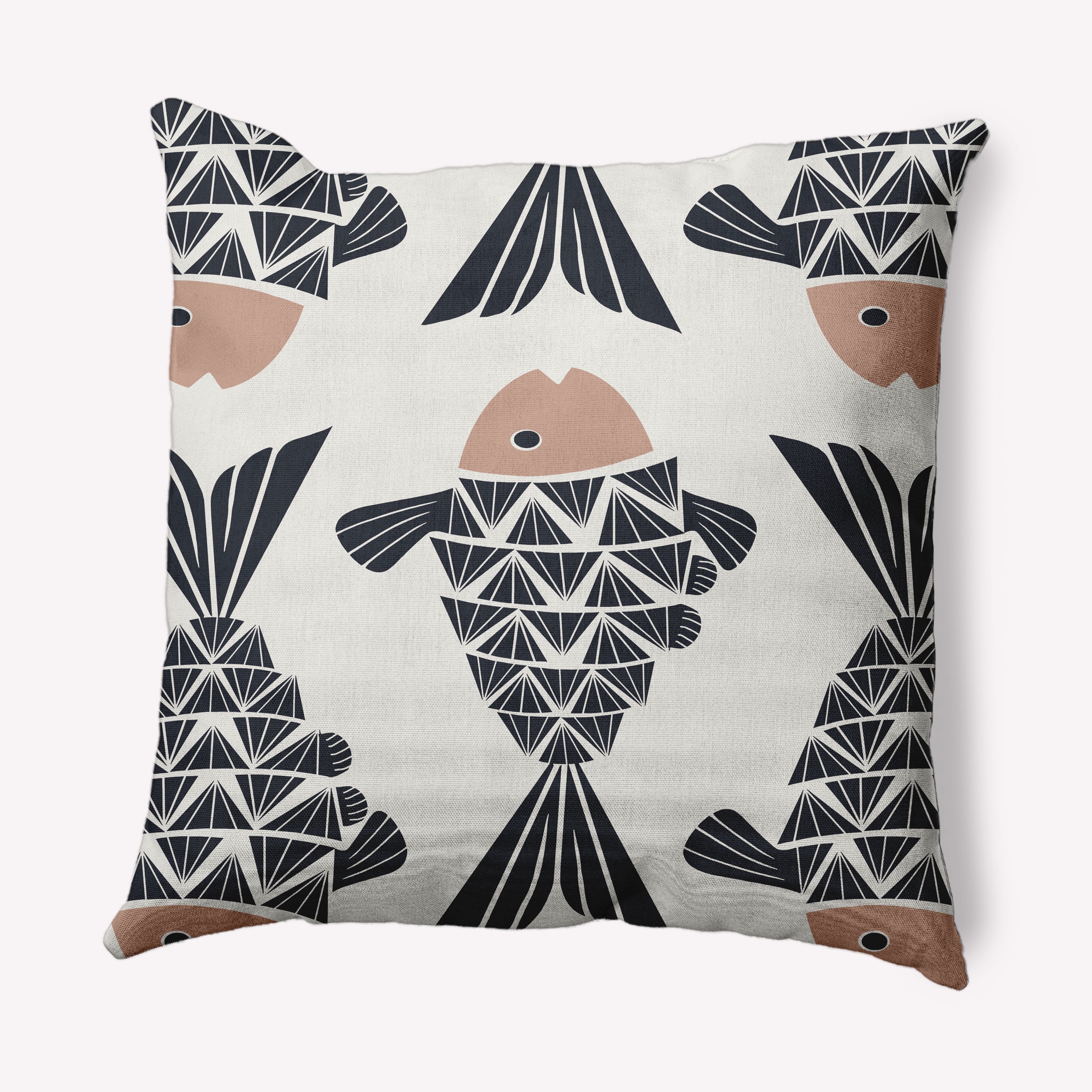 Simply Daisy 16" x 16" Big Fish Nautical Decorative Indoor Pillow