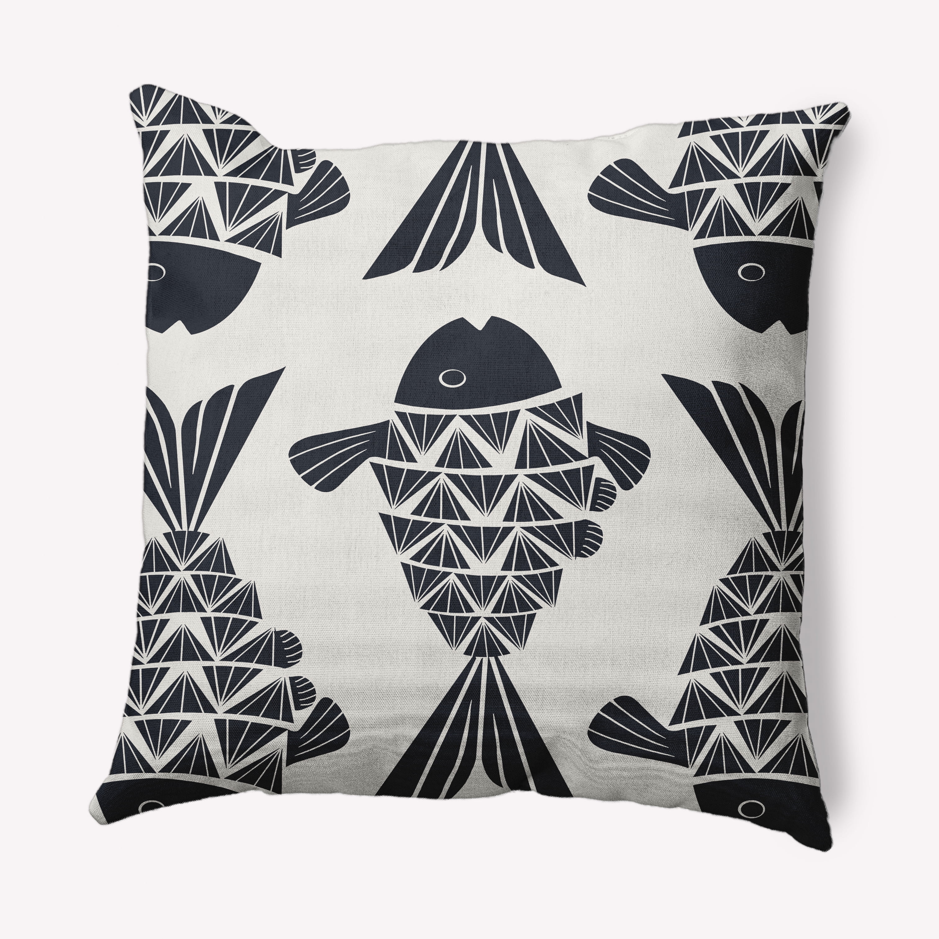 Simply Daisy 16" x 16" Big Fish Nautical Decorative Indoor Pillow