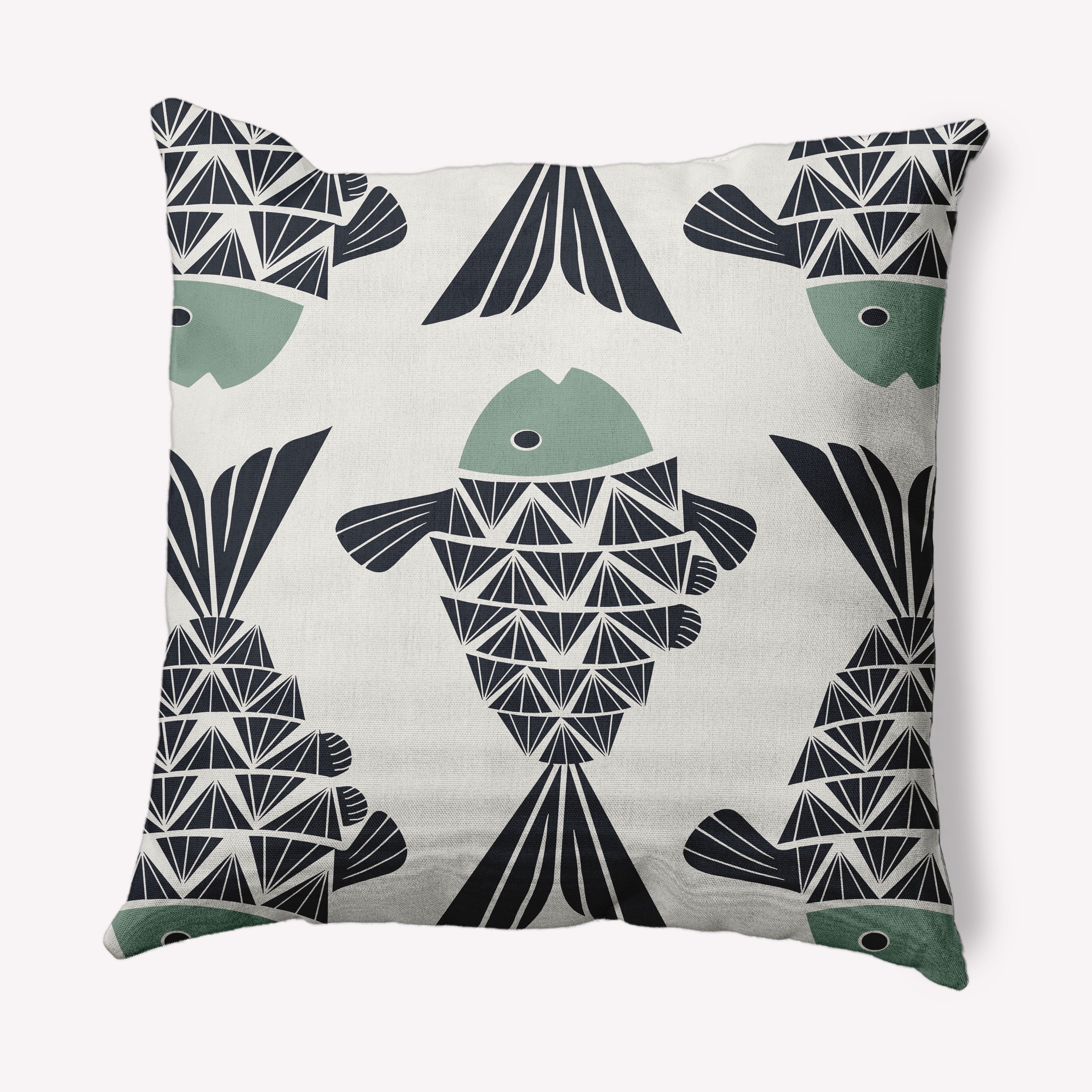 Simply Daisy 16" x 16" Big Fish Nautical Decorative Indoor Pillow