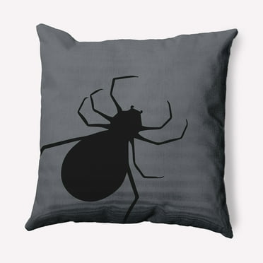 Simply Daisy 16" x 16" Big Spider Indoor/Outdoor Polyester Throw Pillow, Steel Gray