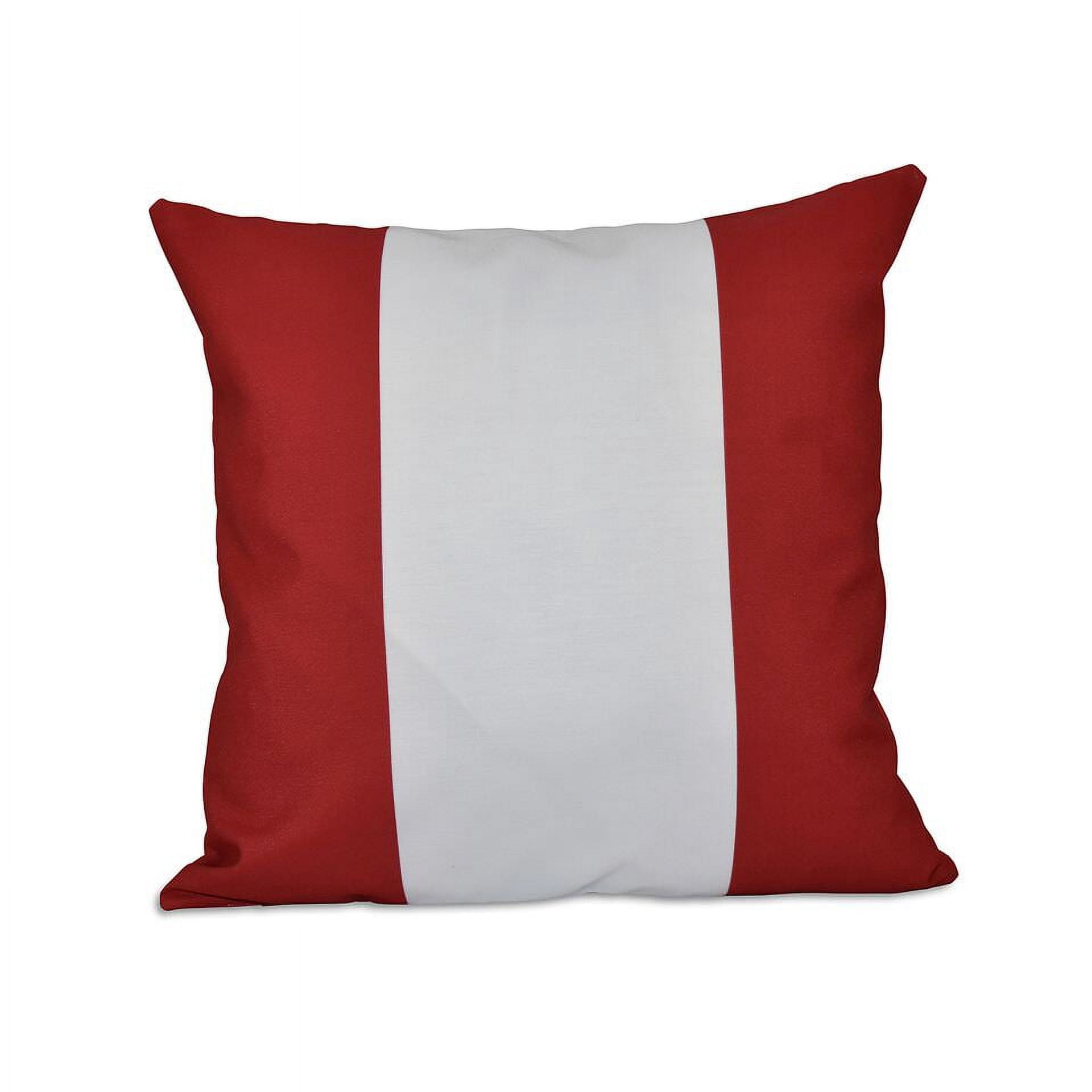 Simply Daisy 16" x 16" Big Stripe vertical Decorative Pillow, Red