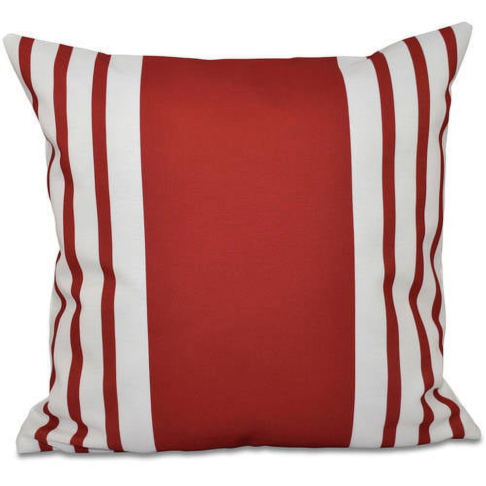 Simply Daisy 16" x 16" Big and Bold Stripe, Decorative Outdoor Pillow, Red