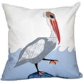 thumbnail image 1 of Simply Daisy 16" x 16" Bird Wave Animal Print Outdoor Pillow, 1 of 1