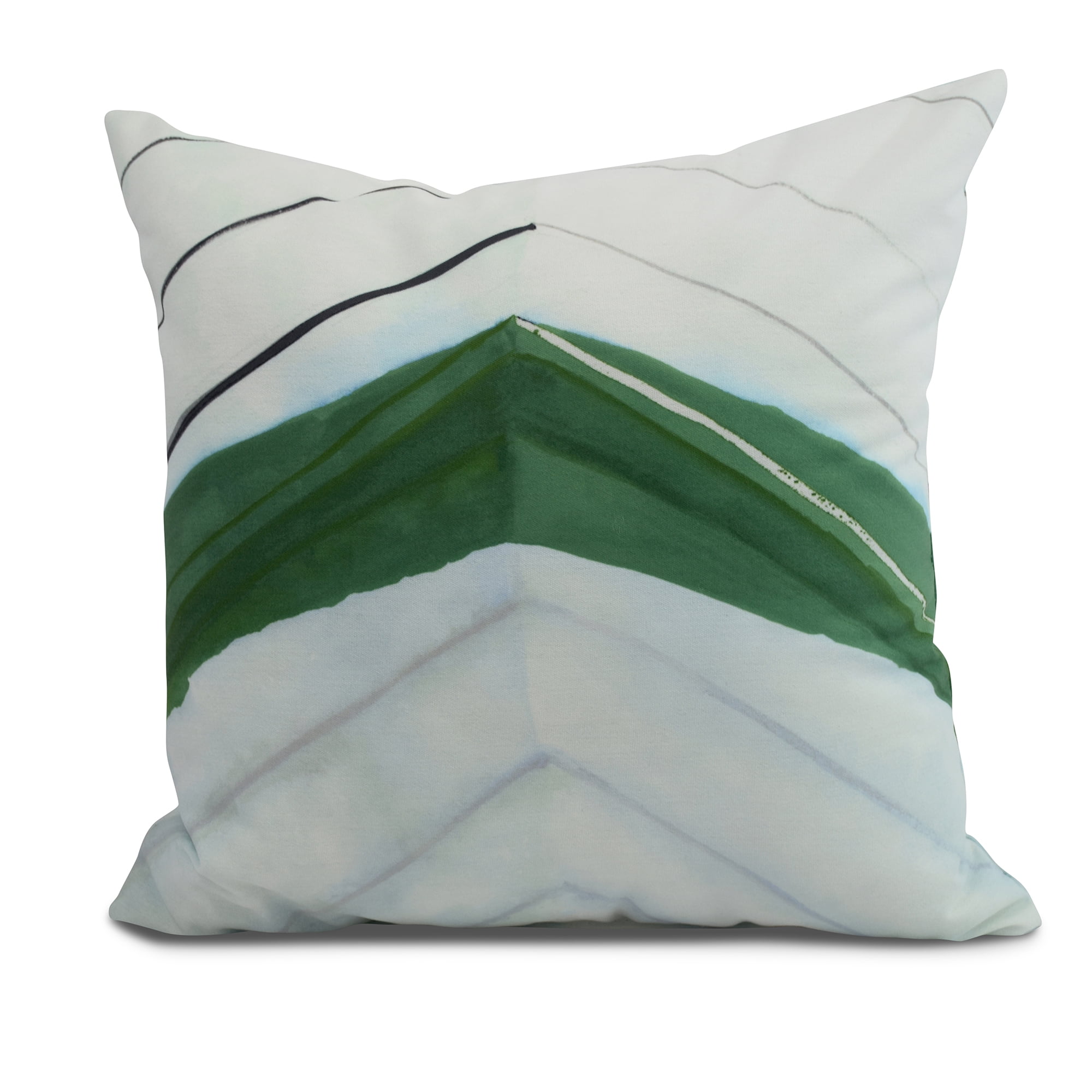 Simply Daisy, 16" x 16" Boat Bow Center, Geometric Print Outdoor Pillow, Green