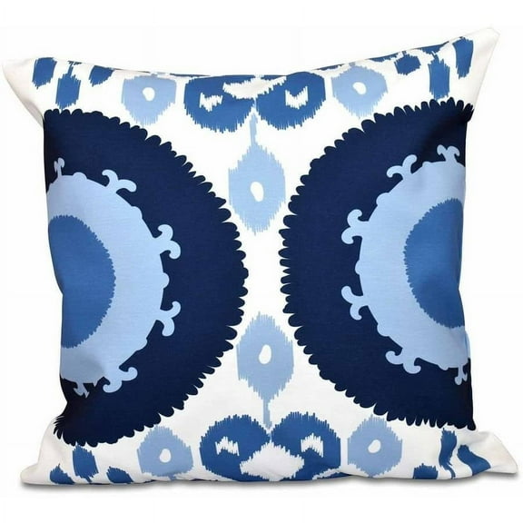 Simply Daisy 16" x 16" Boho Geometric Print Pillow, Blue