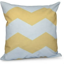 Simply Daisy 16" x 16" Bold Chevron Stripe Polyester Indoor/Outdoor Pillow, Yellow (1 count)