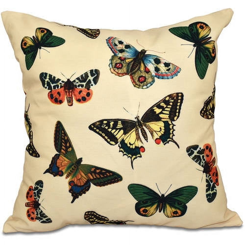 Simply Daisy 16" x 16" Butterflies Animal Outdoor Pillow