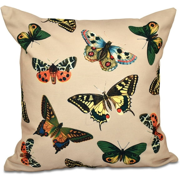 Simply Daisy 16" x 16" Butterflies Animal Outdoor Pillow