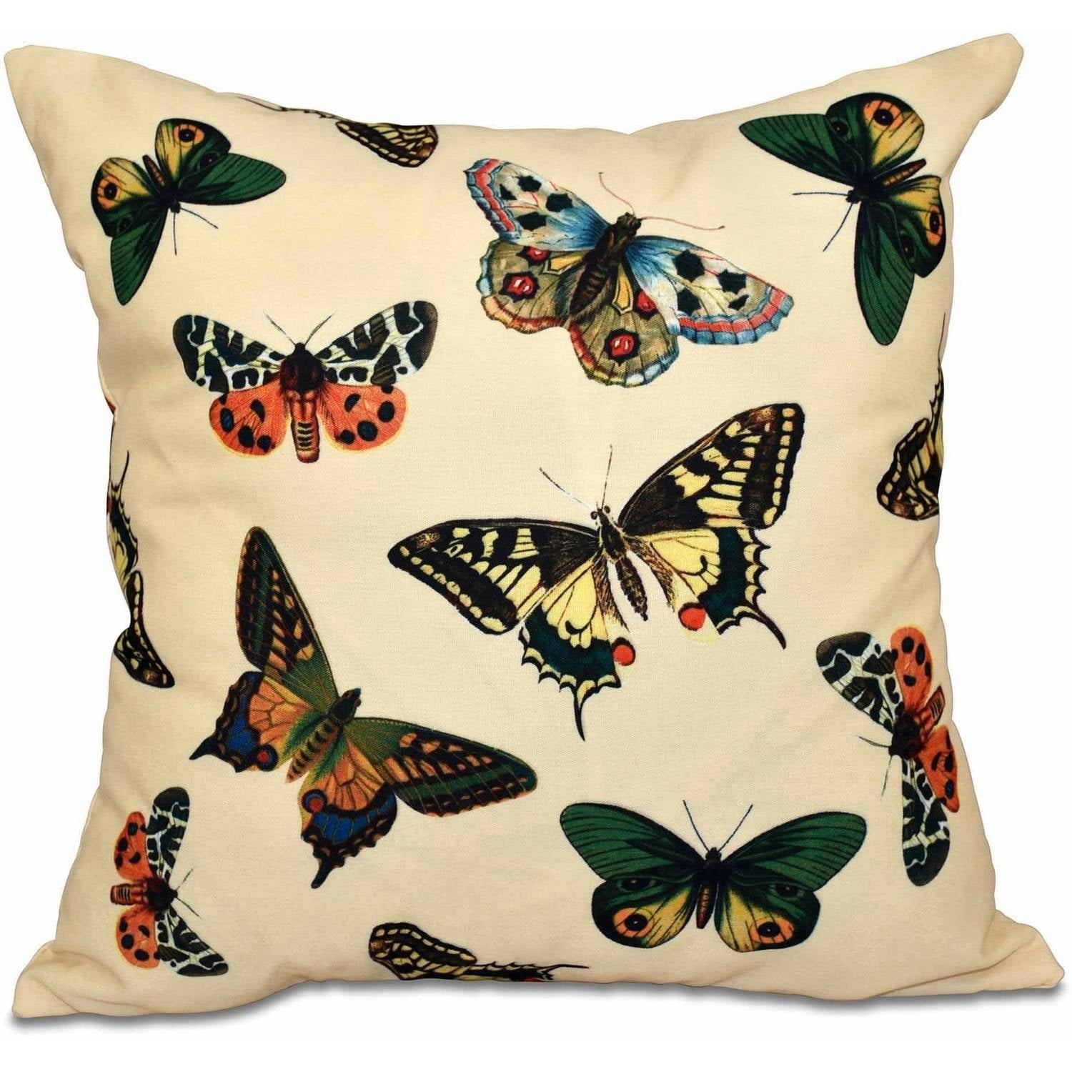 Simply Daisy 16" x 16" Butterflies Animal Print Pillow