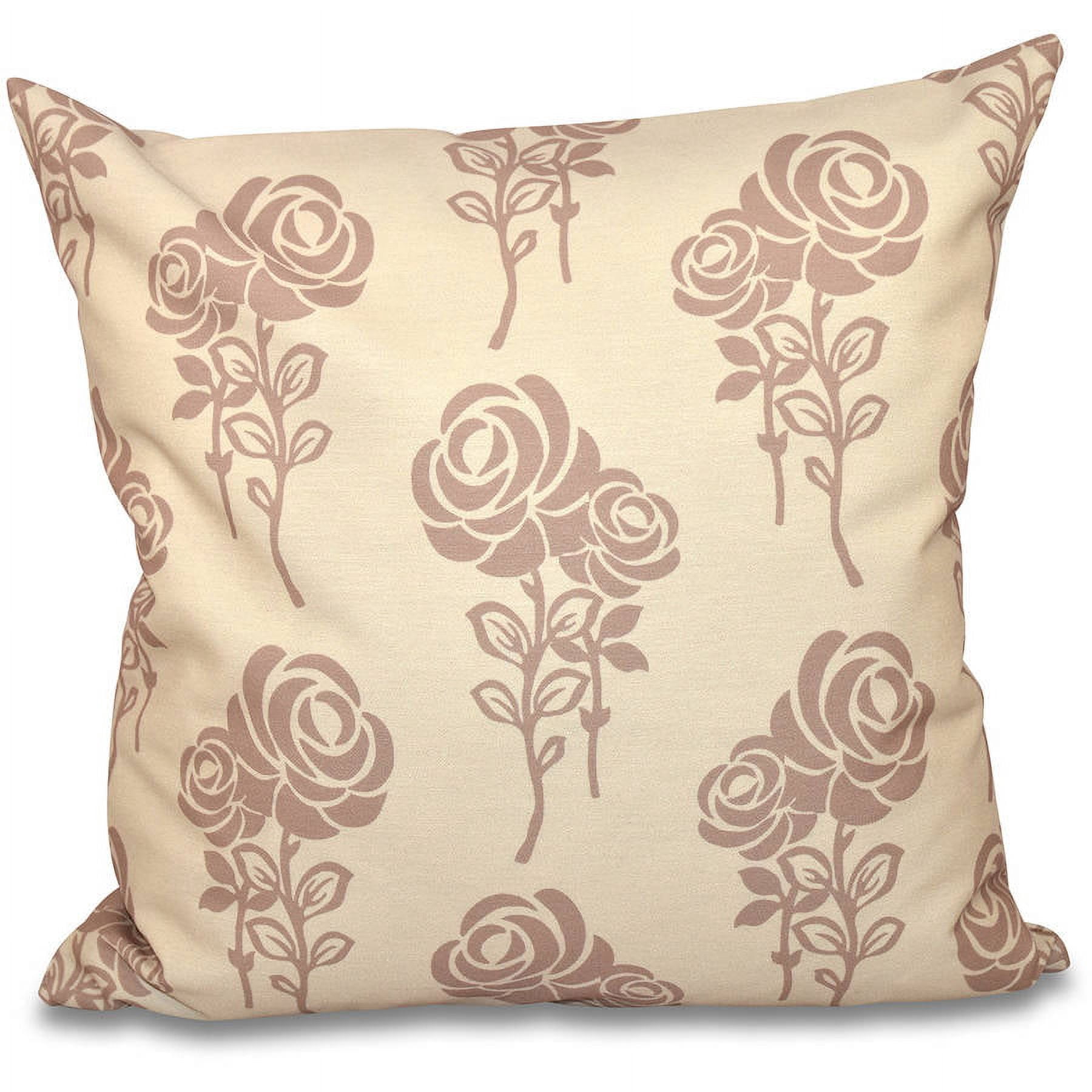 Simply Daisy 16" x 16" Carmen Floral Outdoor Pillow, Taupe