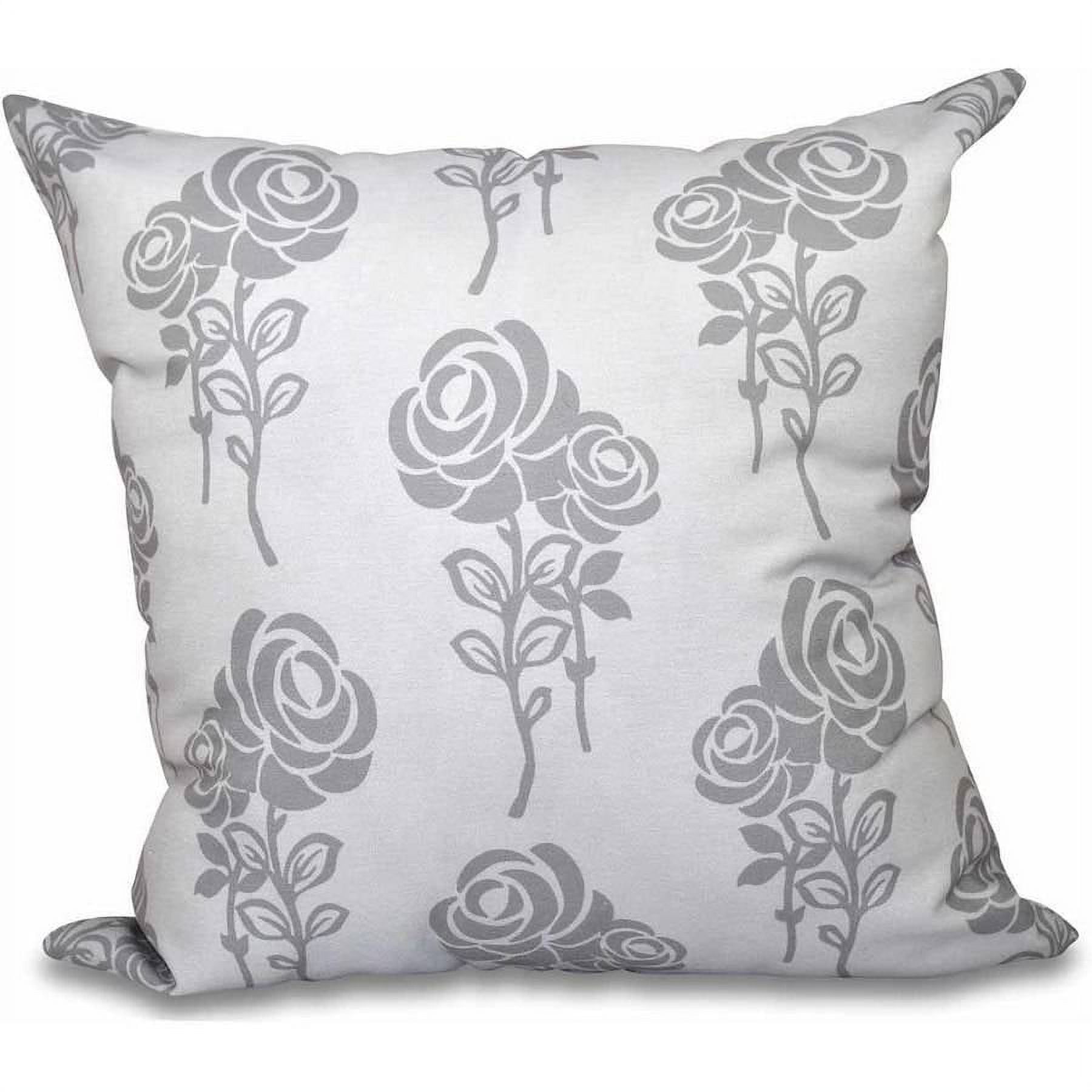 Simply Daisy 16" x 16" Carmen Floral Print Pillow, Grey