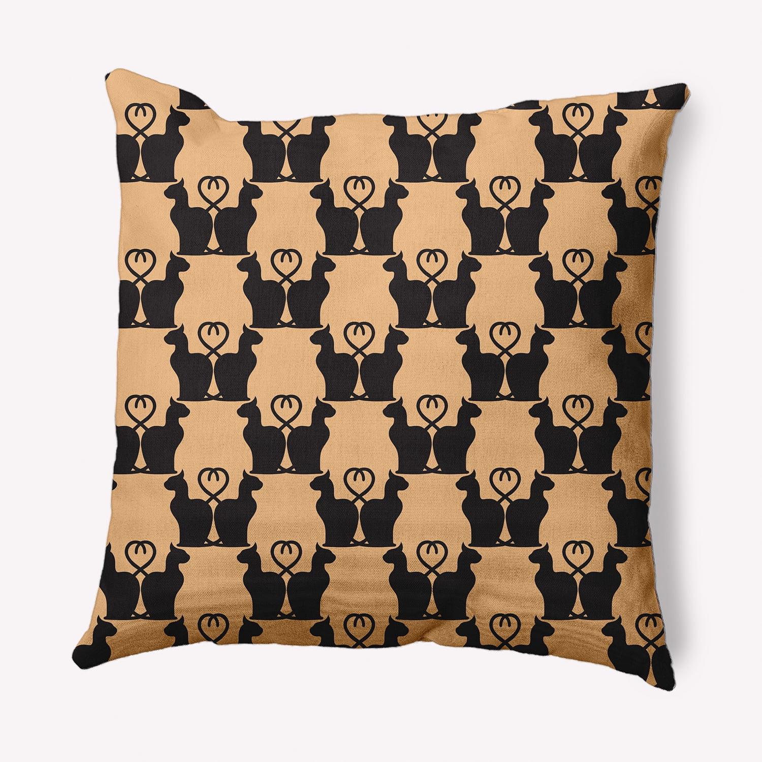 Simply Daisy 16" x 16" Cat Clowder Decorative Throw Pillow, Pale Gold