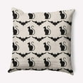 thumbnail image 1 of Simply Daisy 16" x 16" Cats and Bats Decorative Throw Pillow, Cream, 1 of 4