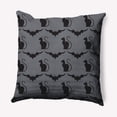 thumbnail image 1 of Simply Daisy 16" x 16" Cats and Bats Indoor/Outdoor Polyester Throw Pillow, Steel Gray, 1 of 1