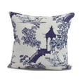 thumbnail image 1 of Simply Daisy, 16" x 16" China Old , Floral Print Outdoor Pillow, Navy Blue, 1 of 2