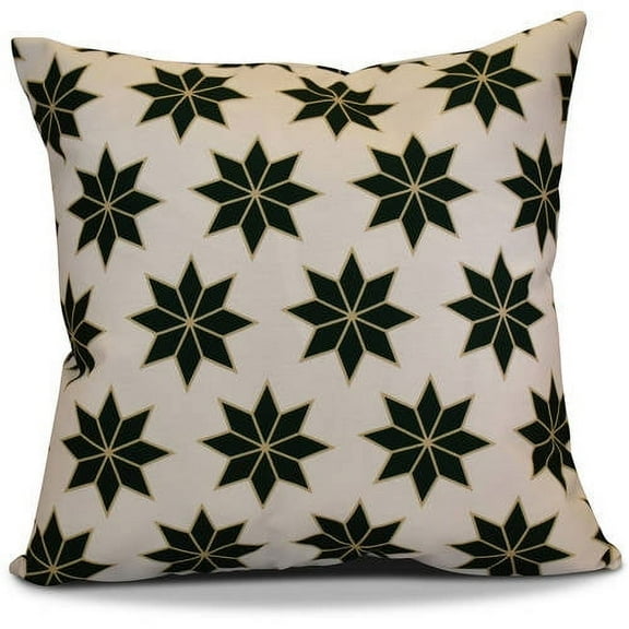 Simply Daisy 16" x 16" Christmas Stars 2 Geometric Print Outdoor Pillow, Green
