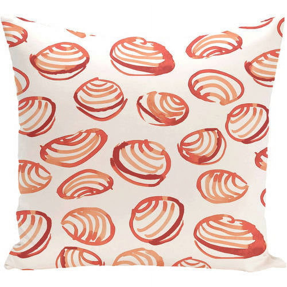 Simply Daisy 16" x 16" Clams Geometric Print Pillow, Orange