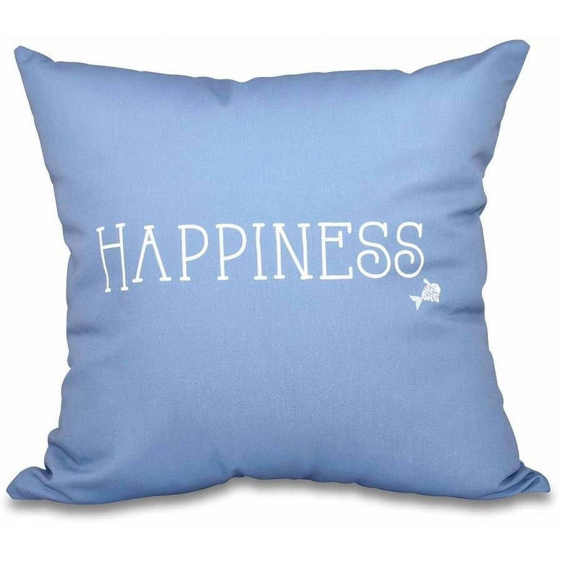 Simply Daisy 16" x 16" Coastal Happiness Word Print Pillow, Blue