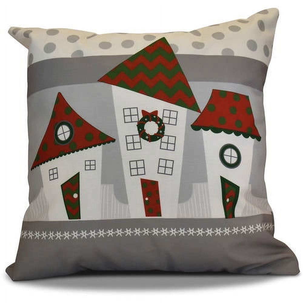 Simply Daisy 16" x 16" Coastal Houses Geometric Print Pillow