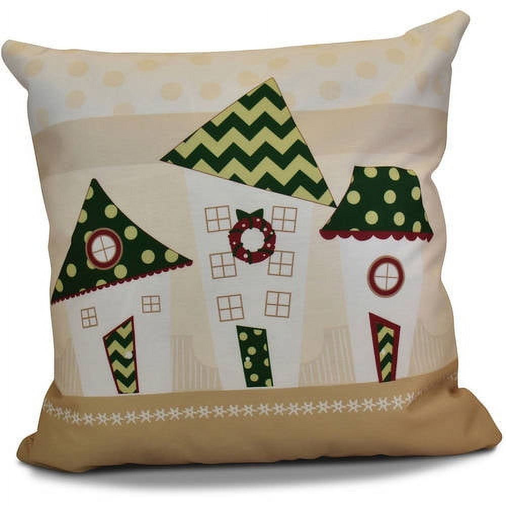 Simply Daisy 16" x 16" Coastal Houses Geometric Print Pillow