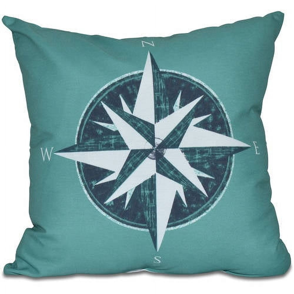 Simply Daisy 16" x 16" Compass Geometric Print Outdoor Pillow