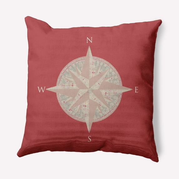 Simply Daisy 16" x 16" Compass Nautical Decorative Indoor Pillow