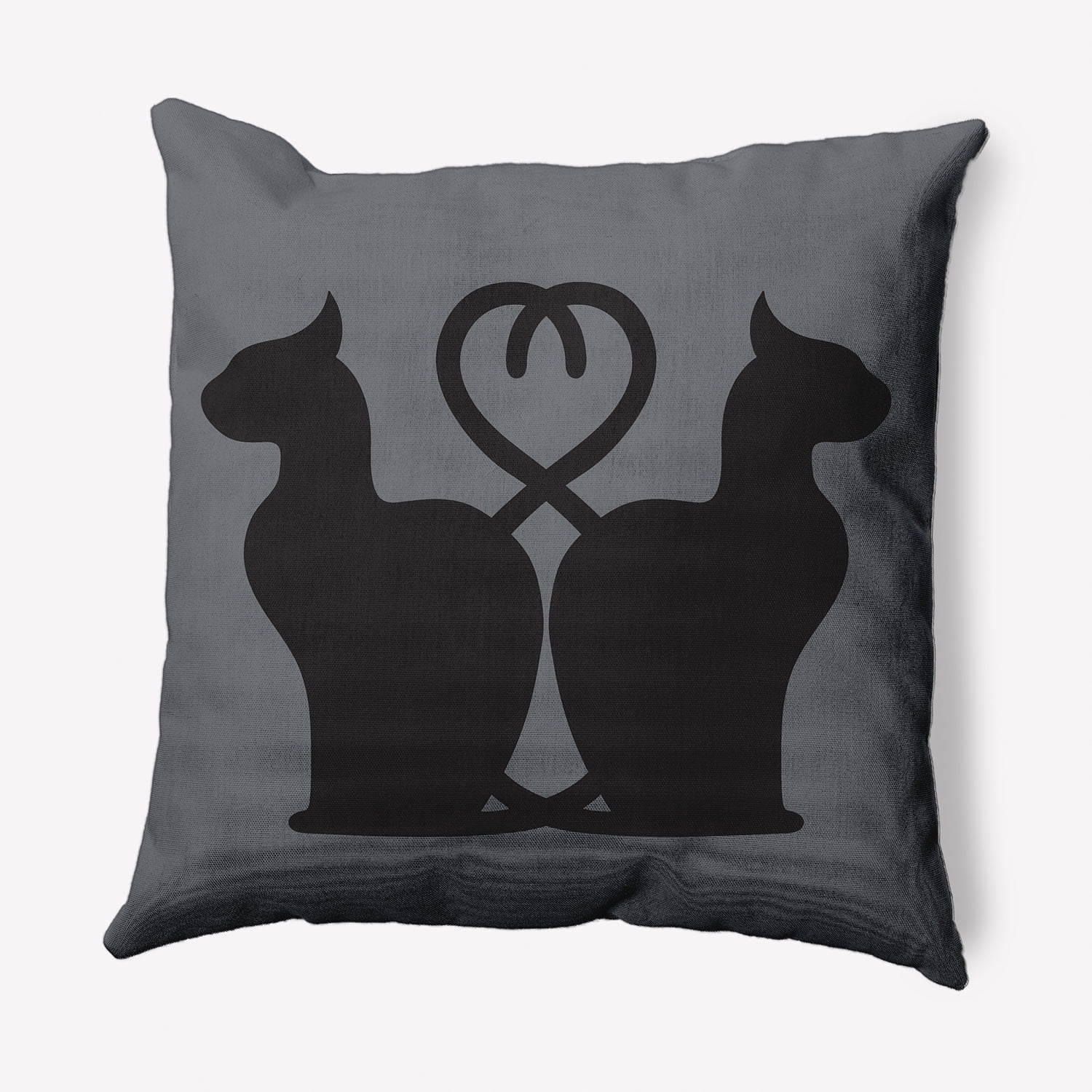 Simply Daisy 16" x 16" Conniving Cats Indoor/Outdoor Polyester Throw Pillow, Steel Gray